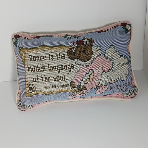 “Dance is the hidden language of the soul” 12” x 8” Decor Pillow   Boyds Bears - Picture 1 of 3